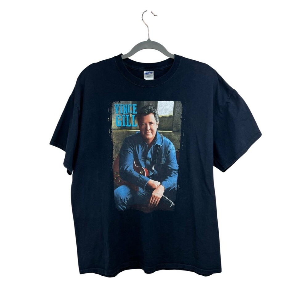 Vince Gill Gildan Black Tee Adult XL 90s Country Cotton Graphic Tee